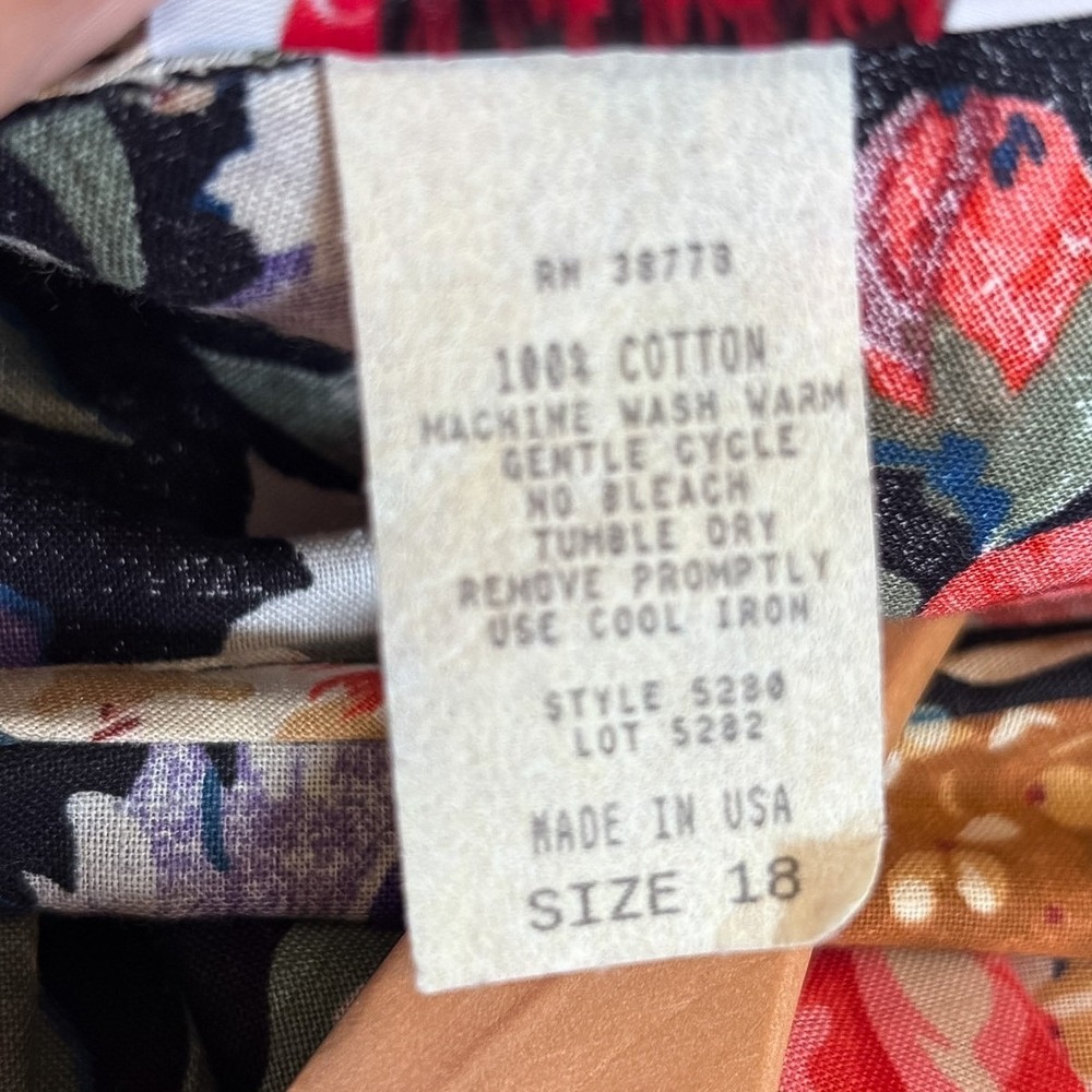 Glenfrey Vintage 80s Cottagecore Basque Waist Midi Dress Size 18 Floral Modest - Picture 11 of 11